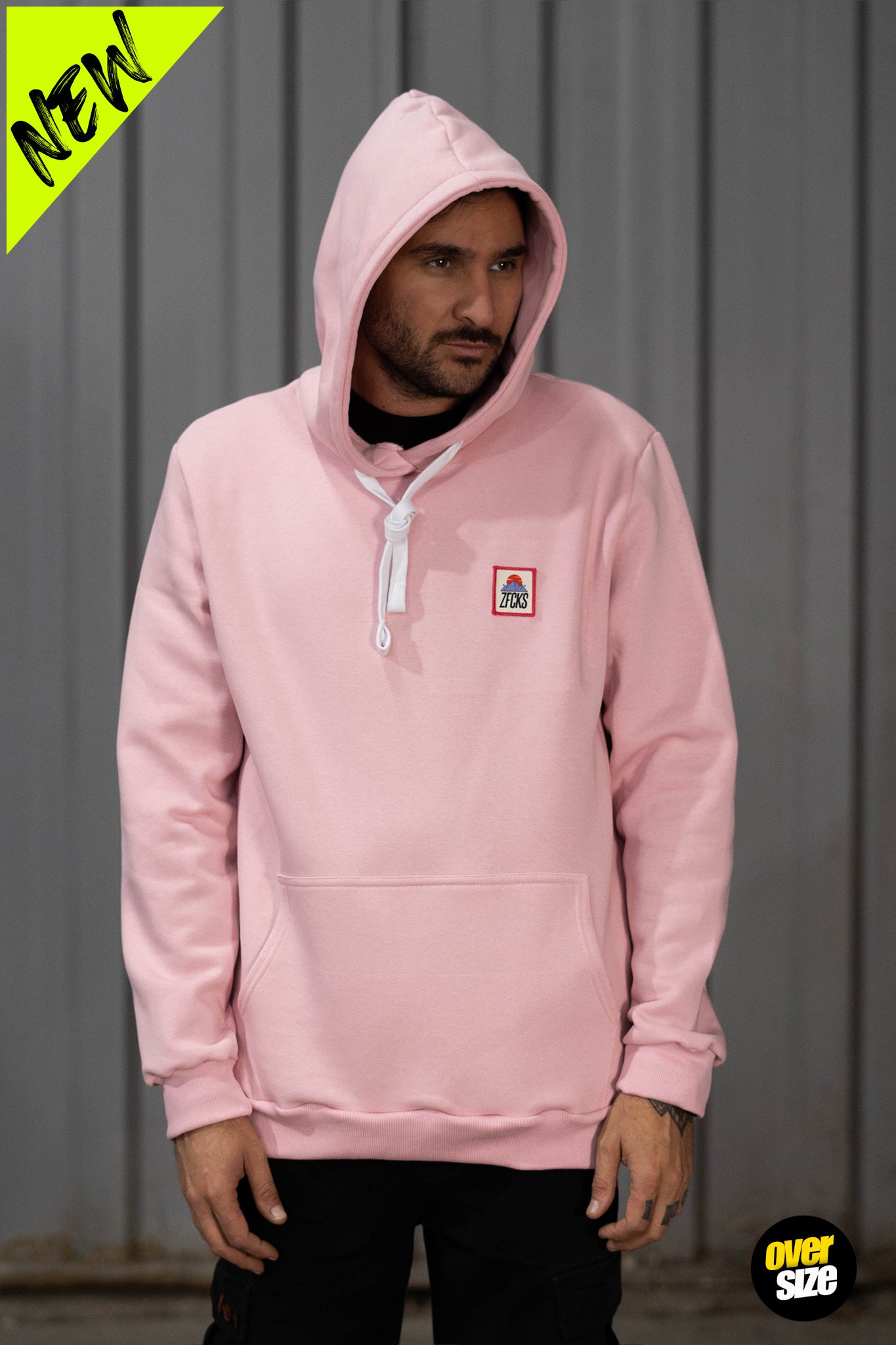 Relaxed Hoodie Mountain Red Patch